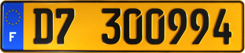 yellow number plates in france